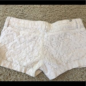 Lacy white short shorts